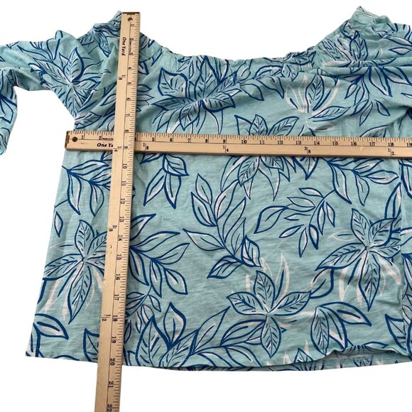 Steph Parker Collection Blue Floral Women's Off-Shoulder Top Size Large - Picture 3 of 5